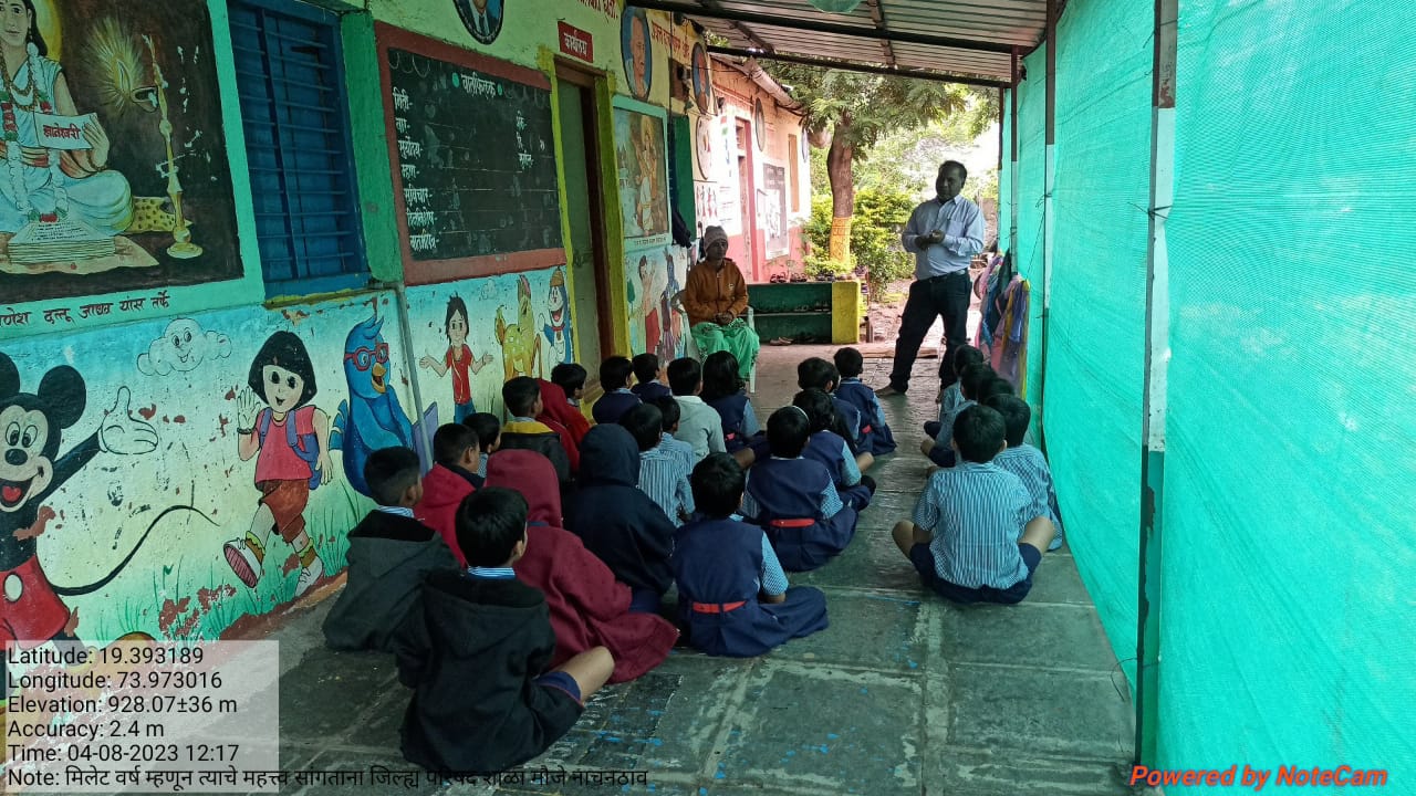 जिल्हा परिषद प्राथमिक शाळा नाचनठाव ता – अकोले जि – अहमदनगर  येथे पौष्टिक तृणधान्य आहारातील महत्व याबाबत माहिती देण्यात आली