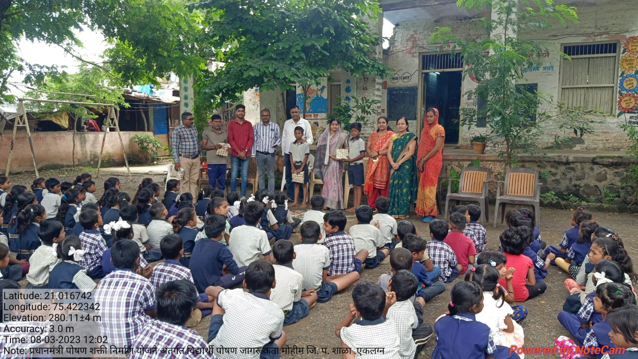 एकलग्न बु. येथे विद्यार्थी पोषण जागरूकता मोहीम “कार्यक्रमाचे आयोजन..पौष्टिक तृणधान्यची जनजागृती…