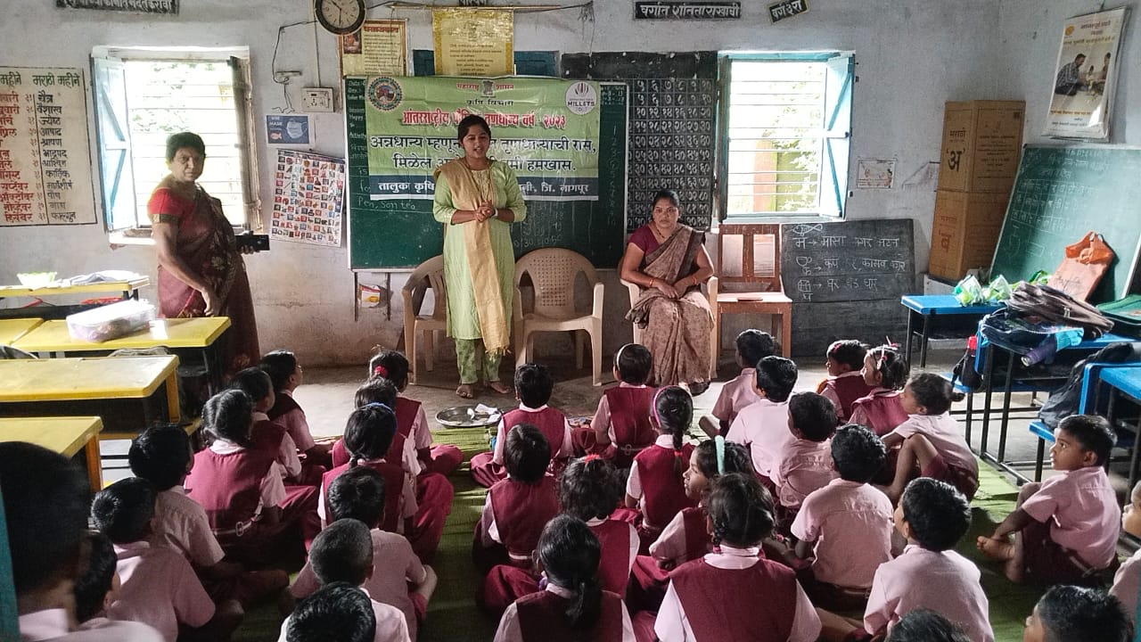 आंतरराष्ट्रीय तृणधान्य वर्ष अनुषंगाने विद्यार्थ्यांमध्ये तृणधान्याबाबत जनजागृती