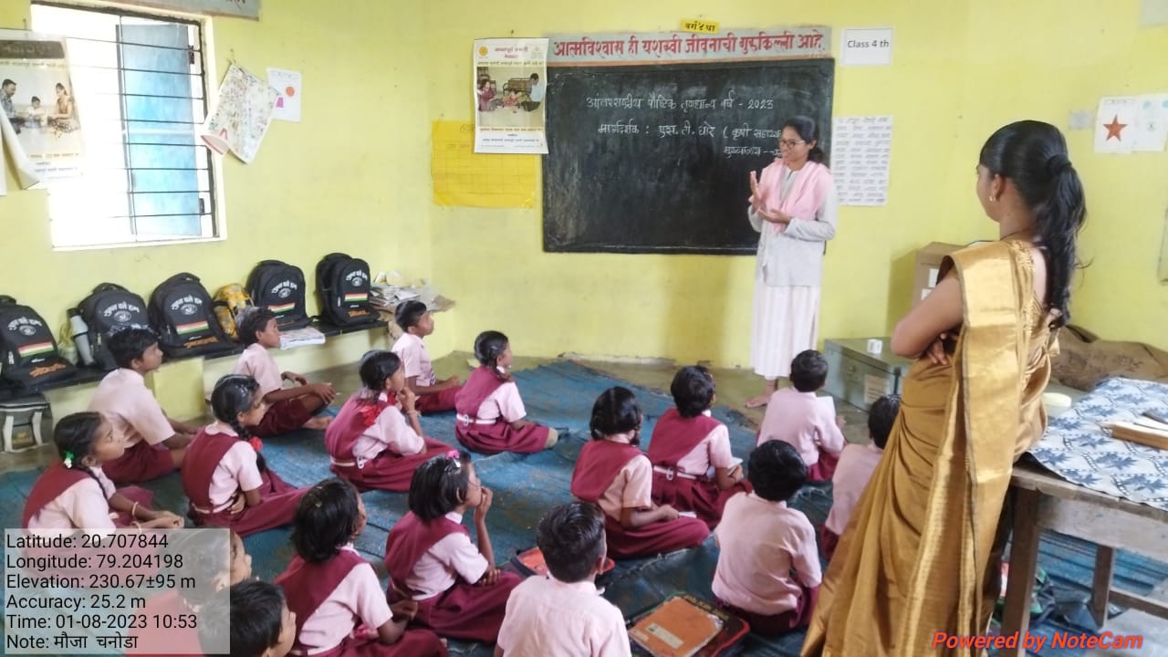 मौजा चनोडा येथे जिल्हा परिषद उच्च प्राथमिक शाळा मध्ये “आंतरराष्ट्रीय पौष्टिक तृणधान्य वर्ष 2023 अंतर्गत मिलेट ऑफ द मंथ ” साजरा